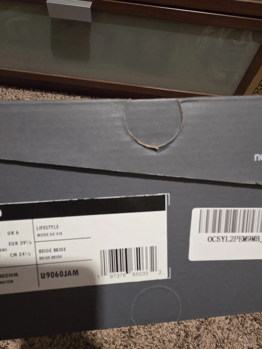 New Balance Beige Lifestyle Sneaker Box — 9060 Label - Picture 2 of 6